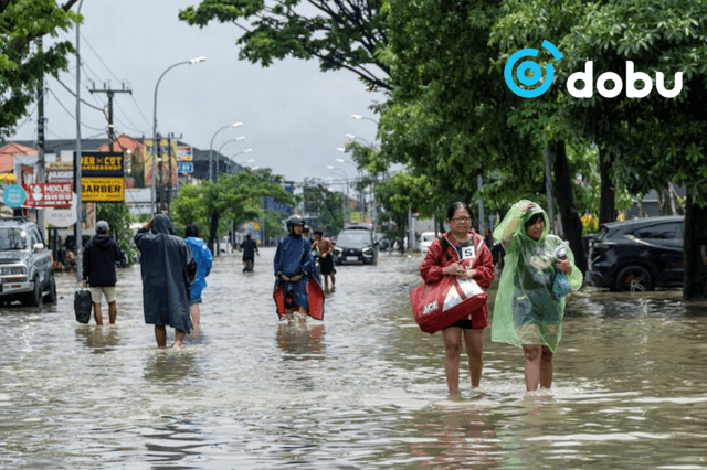 Бали аралд хүчтэй үер болж, жуулчдыг нүүлгэн шилжүүлж, том могой үерт автсан гудамжаар сэлжээ