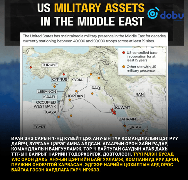 Орос Иранд  АНУ-ын цэргүүдийн байршлын талаарх мэдээллийг өгсөн гэж сэжиглэжээ