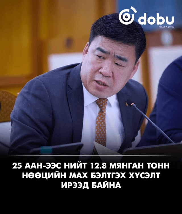 25 ААН-ээс нийт 12.8 мянган тонн нөөцийн мах бэлтгэх хүсэлт ирээд байна
