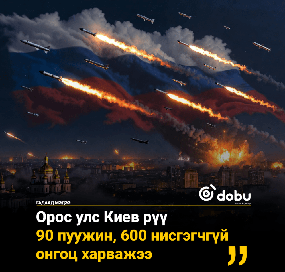 Орос улс Киев рүү томоохон хэмжээний агаарын цохилт өглөө