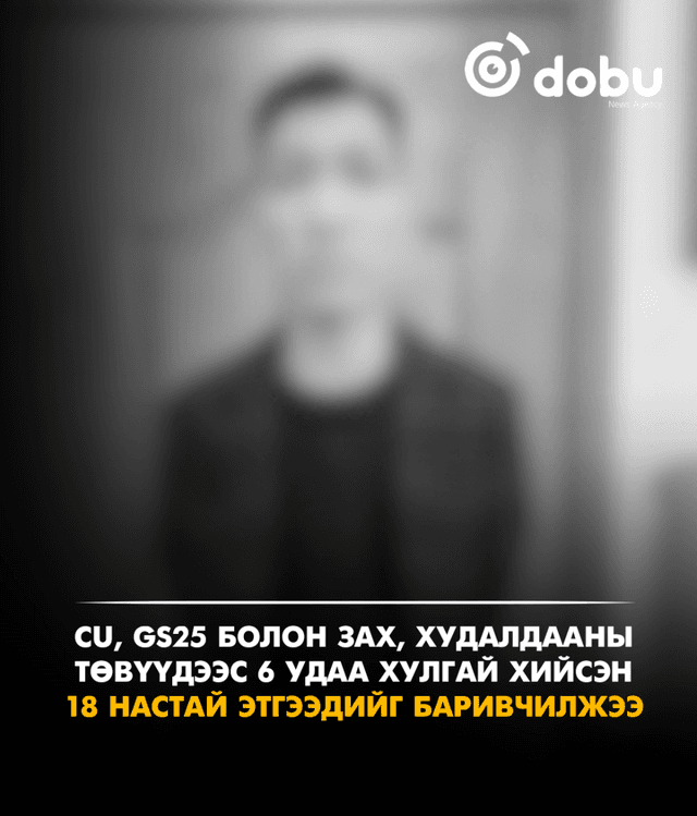 CU, GS25 болон зах, худалдааны төвүүдээс зургаан удаа хулгай хийсэн 18 настай этгээдийг баривчилжээ