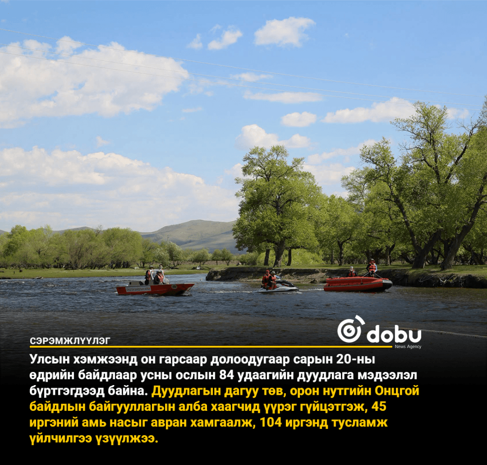 Усны ослын 84 удаагийн дуудлагаар 45 иргэний амь насыг авран хамгаалжээ
